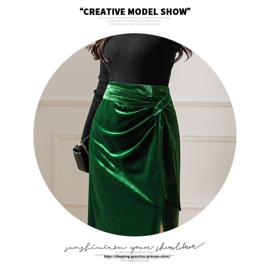 スカート | ミモレ丈 ひざ丈 レディース スウェット 着痩せ Aライン レトロ風 スリット 上品 2022新作 韓国風 オシャレ キレイめ 通勤 秋冬コーデ