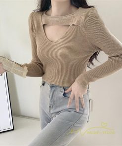 ｔシャツ・カットソー | リブカットソー レディース 秋 秋服 トップス 長袖 ロングスリーブ リブ カットソー 綿混 秋コーデ インナー タイト 伸縮性 ニットソー ショート丈 スリム