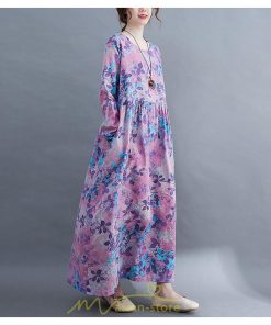 マキシ | ロングワンピース 大きいサイズ レディース 細見え 着痩せ 美シルエット セクシー 女子力 トレンド 海外セレブ オトナ女子 花柄 大人 紫 体型カバー ぽっちゃり