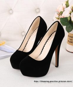 パンプス | 22.5cm-28cmハイヒール厚底ラウンドトゥ ストラップなし レディースシューズ ピンヒール 大きいサイズ 上品 大人 パーティー