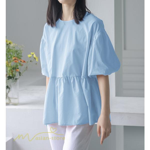 tシャツ・カットソー | Tシャツ レディース トップス サマー 半袖 無地 ゆったり ゆったり 可愛い フェイク 春物 夏服 カットソー 20代30代40代 ブラウス 薄手 体型カバー シンプル