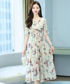 ミディアム | ワンピース レディース ひざ下丈 カジュアル おしゃれ 夏新作 上品 ミディアムワンピース 花柄 大きいサイズ 上品 エレガント 気質 30代 お出かけ 40代 20代