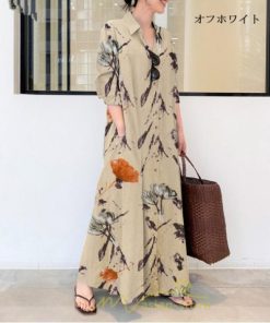 マキシ | ワンピース レディース 40代 50代 長袖 きれいめ ゆったり 30代 20代 ロングワンピース マキシワンピース リゾート デート 綿麻 女子会 通勤 お出かけ