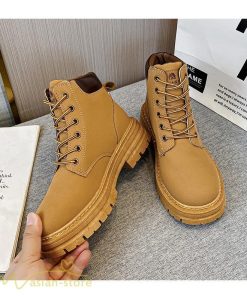 ショートブーツ | レディース ブーティー 太ヒール ブーツ ショートヒール カジュアル レースアップ 歩きやすい コスプレ靴 編み上げブーツ 厚底 ローヒール靴