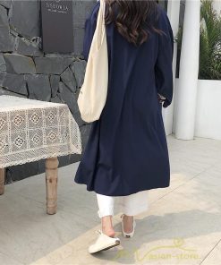 シャツワンピース | 長袖ワンピース 羽織り ワンピース ライトジャケット 膝下丈 無地 カワイイ ロングシャツ ゆったり カジュアルシャツ 20代30代 体型カバー
