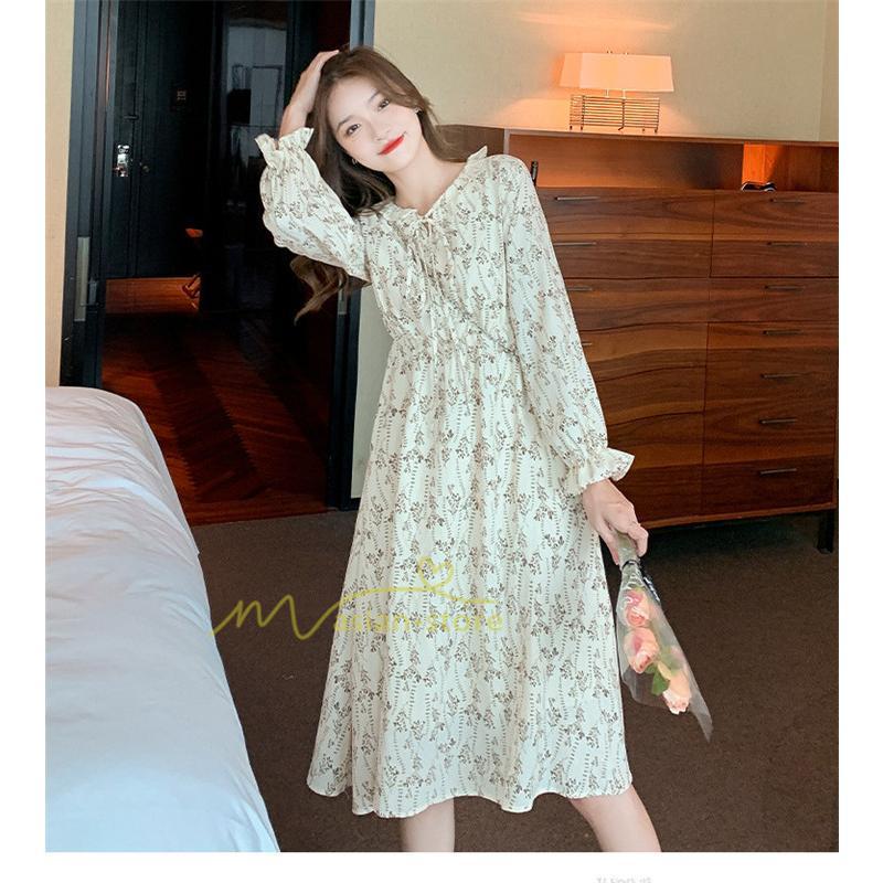 ミディアム | ワンピース レディース 長袖 膝丈ワンピー 春秋 きれいめワンピース オフィス ハイウエスト 春夏新作 通勤通学 カジュアル お出かけ 20代30代40代 エレガント