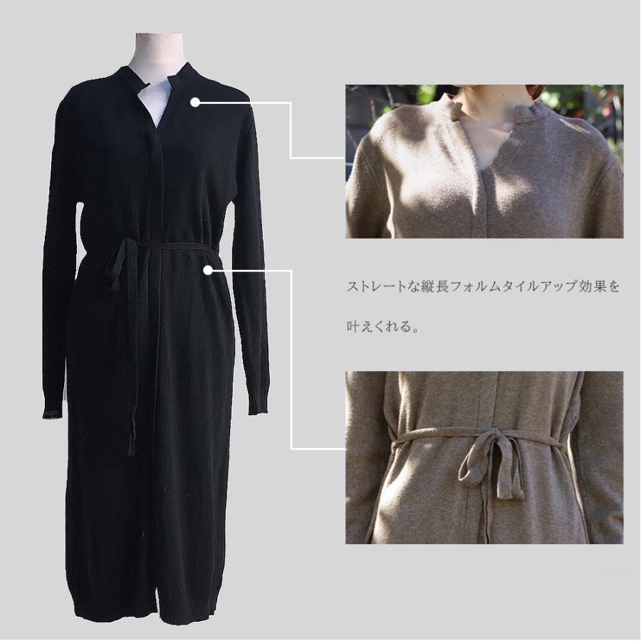 ワンピース | キーネック 大人 おしゃれ ロングワンピ 秋冬 シンプル 上品 ニットレディース セーター暖かい