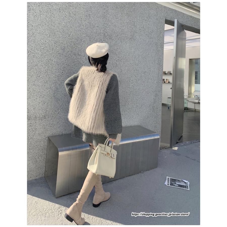 ベスト | ボリュームフェイクファーファー毛皮レディース 冬 フェイクファー 毛皮コート アウター ノースリーブ ふわふわ 前開き 秋冬 ジレ