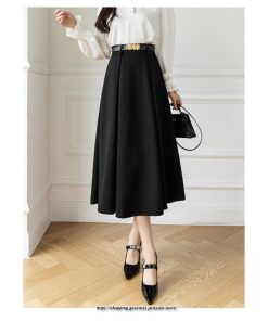 スカート | フレアロングロング丈 ミモレ丈 Aラインベルト付き 通勤 20代 30代 40代 50代 上品 コーデ 着痩せ 高見え 送料無料