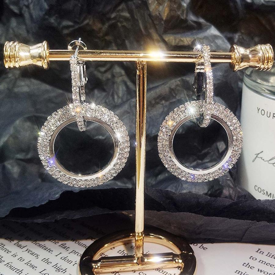 その他アクセサリー | キラキラピアス 痛くない ビジュー レディース リングピアス 華奢 サークルピアス