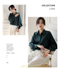 シャツ・ブラウス | ブラウス シャツ レディース 40代 上品 ブラウス きれいめ 通勤 OL ビジネス ゆったり 緑 グリーン 50代 エレガント 20代 お出かけ 30代 外出 着痩せ