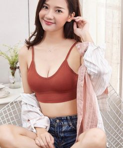 キャミソール | Vネック リブ ショート丈 ベアトップブラ カップ付き おしゃれ ビスチェ インナー キャミ