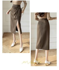 スカート | レディース ロング ミモレ丈 大人 スリット 秋冬 ロング丈 Aライン ハイウエスト 秋冬 無地 着痩せ お出かけ 2022 暖か 通勤 お呼ばれ フェミニン