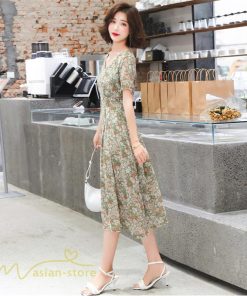 ミディアム | ワンピース Aライン レディース 着痩せ 上品 カジュアルワンピース 大きいサイズ きれいめ Vネック ひざ下丈 ミディアムワンピース お出かけ 通勤通学 30代40代