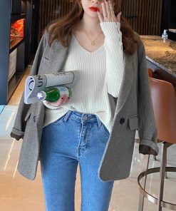 ニット・セーター | リブニットトップス レディースニットソー