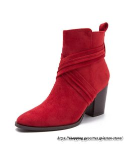 ショートブーツ | 大きいサイズ26.5cm レディース 上品 ブーツ 秋冬 春 チャンキーヒール 太ヒール ハイヒール サイドファスナー 大人 黒ブーツ ポインテッドトゥ