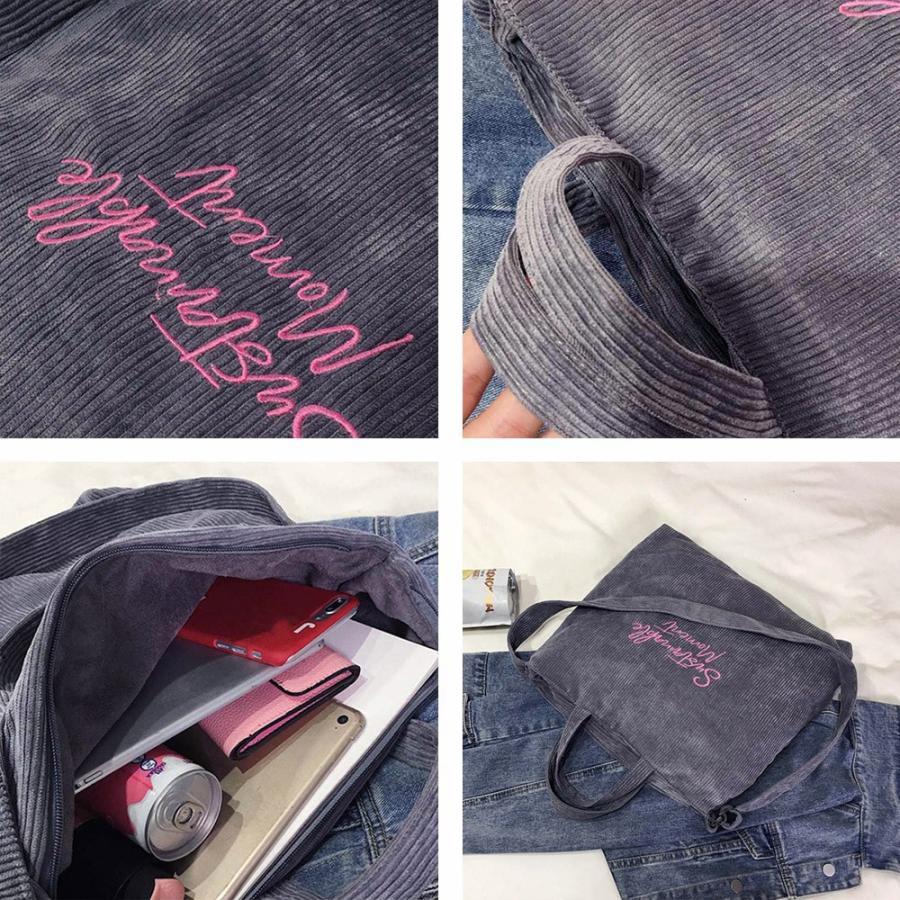 ショルダーバッグ | キャンバスバッグ レディース 刺しゅう 2way 大容量 トートバッグ