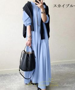 マキシ | ワンピース レディース きれいめ 大人 ロング 上品 夏秋 フレア 卒業式 入学式 オフィス 通勤 ママ 冠婚葬祭 40代 大きいサイズ 30代 50代 20代 七五三