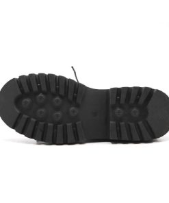 ショートブーツ | 春秋冬 靴 レースアップ 厚底 レディースブーツ ブラックブラウン ワークブーツ