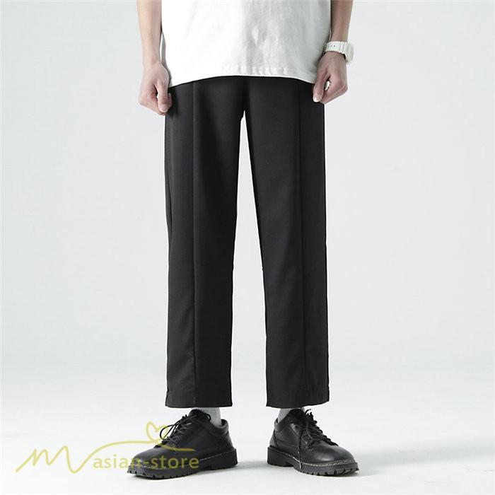 チノパン | ワイドパンツ メンズ カジュアルパンツ 夏新作 黒 アンクルパンツ ガウチョ パンツ 体型カバー 着痩せ 上品 3XL ビジネス 大きいサイズ サマーパンツ オフィス