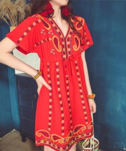 ミニ丈 | ワンピース ミニワンピース 膝上 レディース 夏 綿麻 きれいめ カジュアル 膝丈 Aライン おしゃれ 大人 可愛い セクシー Vネック 緑 赤 半袖 白 新作 上品