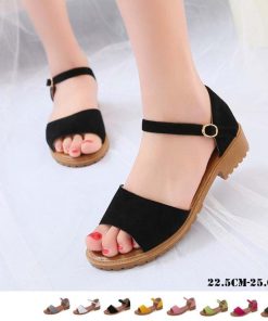 サンダル | 美脚レディース 歩きやすい ローヒール シューズ アンクルストラップ