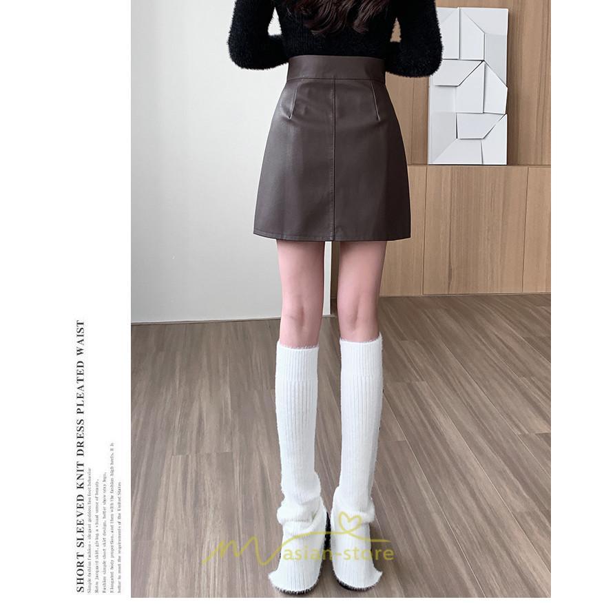 スカート | ミニレディース Aライン タイト フェイクレザー 脚長効果 シンプル ショート丈 カジュアル 着回し オシャレ 通勤 新作 お出かけ