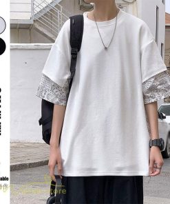 Tシャツ | メンズ 半袖 シンプル 半袖tシャツ クルーネック カジュアル 重ね着風 切り替え カッコウイイ 夏新作 カットソー ゆったり 20代 40代 体型カバー 30代