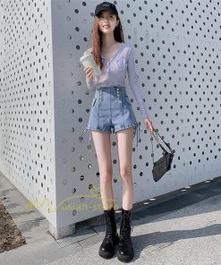 ショートパンツ | ゆったり Aライン デニム デニムパンツ ショートデニム ショーパン 短パン ショート丈 膝上 カジュアル 通勤通学 上品 20代30代40代 お出かけ