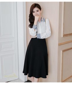 スカート | Aラインフレアビジネスフォーマル OL オフィス 黒ハイウエスト エレガント ヒップアップ シルエット 着痩せ