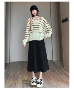 スカート | マタニティ秋 冬 コーデ マタニティウェア レディース Aライン ニット 2022新作 ゆったり カジュアル 大きいサイズ チェック ウエスト調整