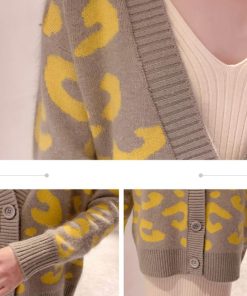 カーディガン | 長袖 レオパード柄 ゆったり ニットレディース カジュアル 羽織り おしゃれ ニットトップス ヒョウ柄 きれいめ