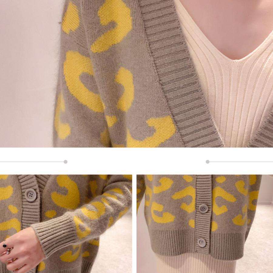 カーディガン | 長袖 レオパード柄 ゆったり ニットレディース カジュアル 羽織り おしゃれ ニットトップス ヒョウ柄 きれいめ