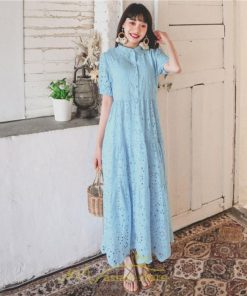 マキシ | リゾートワンピ ビーチウェア リゾート ワンピース レース 夏 秋 大人可愛い リゾート お出かけ 愛されコーデ 流行 お茶会 半袖 女子会 ダンス 学園祭 撮影会