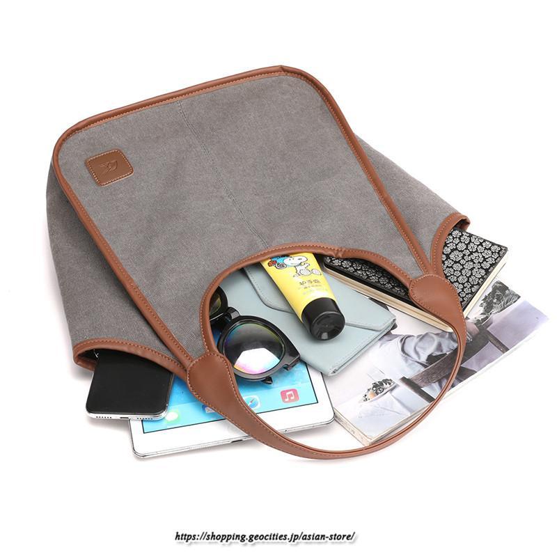 女性用バッグ | トートバッグ レディース 軽い キャンバス 帆布 肩掛け おしゃれ 大容量 軽量 通勤 通学 お出かけ カジュアル 9色展開 キレイめ 大学生