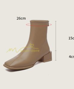 ショートブーツ | ブーツ レディース シューズ 靴 太ヒール チャンキーヒール ブーティー スクエアトゥ 合皮ブーツ COS 後ろファスナー PUブーツ コスプレ くつ