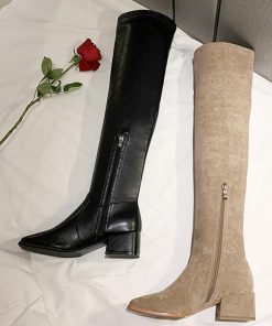 ニーハイブーツ | スクエアトゥ 美脚ブーツ