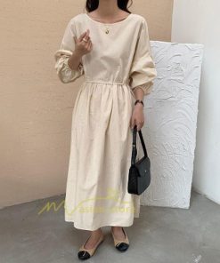 マキシ | ワンピース レディース 40代 50代 長袖 きれいめ ゆったり ロング丈 マキシ丈 体型カバー 無地 着痩せ 30代 カジュアル 通勤通学 夏物 お出かけ シンプル 上品