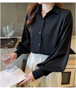 シャツ・ブラウス | ブラウス レディース オフィス フォーマル シャツ 白 開襟 レギュラー 長袖 黒 ホワイト ブラック 通勤 上品 エレガント お出かけ オシャレ オフィス OL