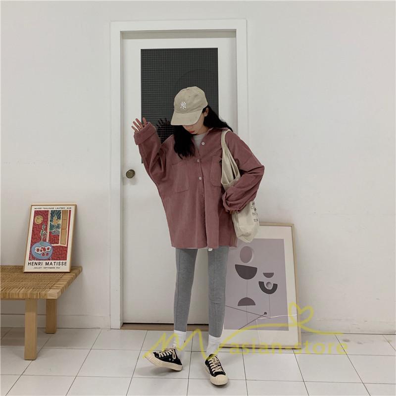 在庫ある | 短納期レディースシャツコーデュロイ アウター インナーシャツ カーディガン ゆったりシャツトップス オフィスブラウス 通学通勤 春秋着こなし おしゃれ