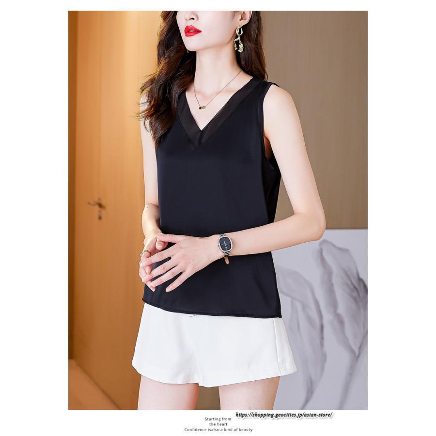 キャミソール タンクトップ | タンクトップ レディース 秋 秋服 レイヤード インナー ノースリーブ Vネック しわにくい ベーシック 重ね着 とろっと滑らかな肌触りの落ち感素材