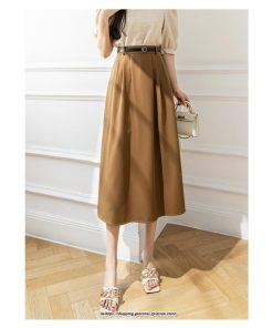スカート | ロングきれいめ レディース Aラインデート 20代 30代 40代 50代 秋 冬 あったか 通勤 ハイウエスト お出かけ 細見え ベルト付き