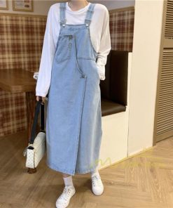 オーバーオール サロペット | レディース レディス ボトムス ジャンバースカート サロペット ロング丈 無地 20代 30代 40代 50代 上品 デニムワンピース オールインワン 体型カバー デニム