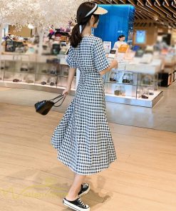 マキシ | ワンピース Aライン レディース チェック柄 上品 着痩せ Vネック 気質 ロングワンピース サマーワンピース 夏新作 大きいサイズ 40代 20代 30代 上品 通勤通学
