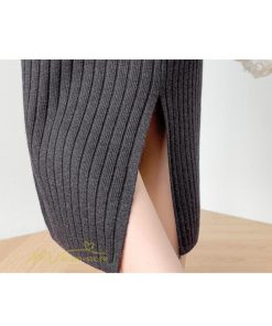 スカート | マタニティ秋 冬 レディース ニット妊婦服 産前 産後 着痩せ 裾口スリット 上品 マタニティウェア きれいめ ウエスト調整 コーデ