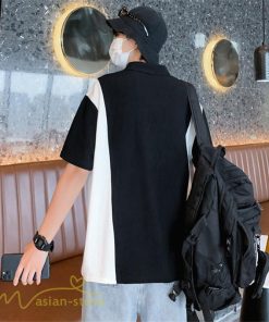 Tシャツ | ポロシャツ メンズ 切り替え メンズシャツ 半袖 カジュアル シンプル 無地 ポロ プルオーバー 夏新作 カッコウイイ トップス 半袖サマーシャツ 夏服