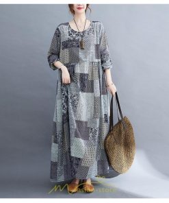 マキシ | 長袖ワンピース 秋物 レディース ロングワンピース チェック 夏 30代40代 大人 秋ワンピース 新作 ワンピース ゆったり 広い裾 Aラインワンピ 可愛い 旅行