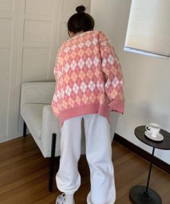 ニット・セーター | アーガイルカーディガン Vネック 長袖