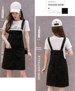 オーバーオール サロペット | ショートスカート オーバーオールスカート オールインワンスカート サロペットスカート デニムスカート ショートデニム 無地 カジュアル ゆったり