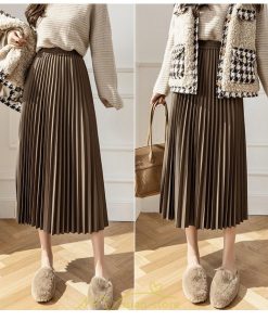 スカート | ロング 秋 秋服 レディース ボトムス ロング冬 プリーツ 無地 可愛い カジュアル オシャレ 着痩せ 韓国風 可愛い キレイめ